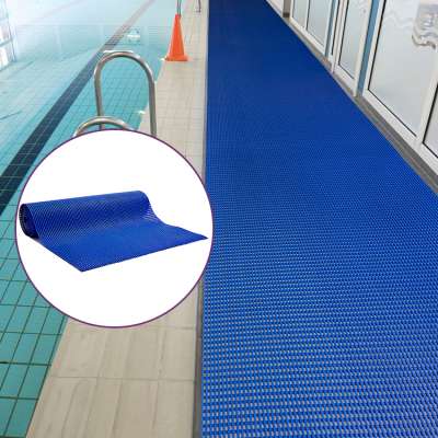 New design virgin PVC cross rib swimming pool anti slip drainage floor mat rolls